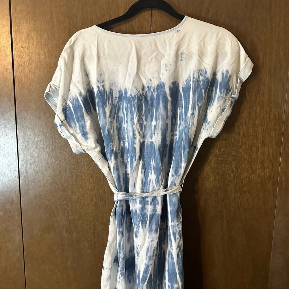 INC International Concepts Meadow 2 Indigo White Tie Dye Wash Midi Dress Sz M - Picture 7 of 11